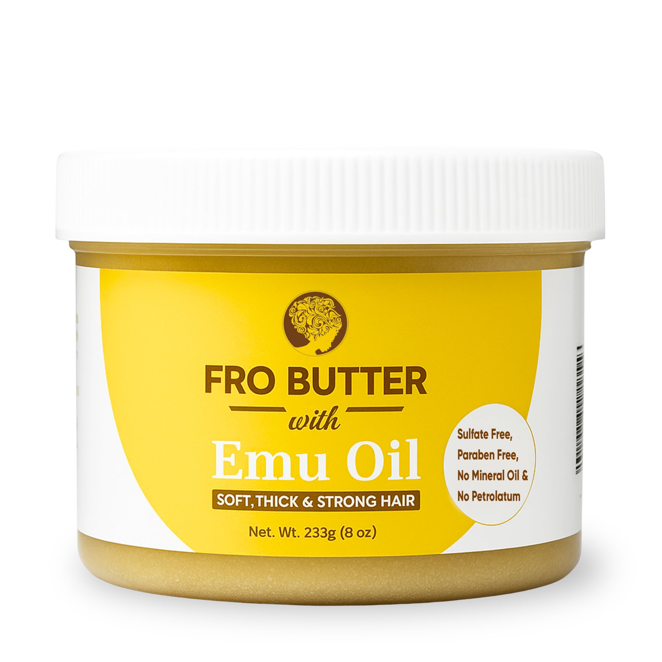 Emu Oil for Hair Growth | For Black Women | Natural Hair Butter | Deep Moisturizer for Dry, Brittle Hair | 8 oz[Amazon-developed Certification] Compact by Design