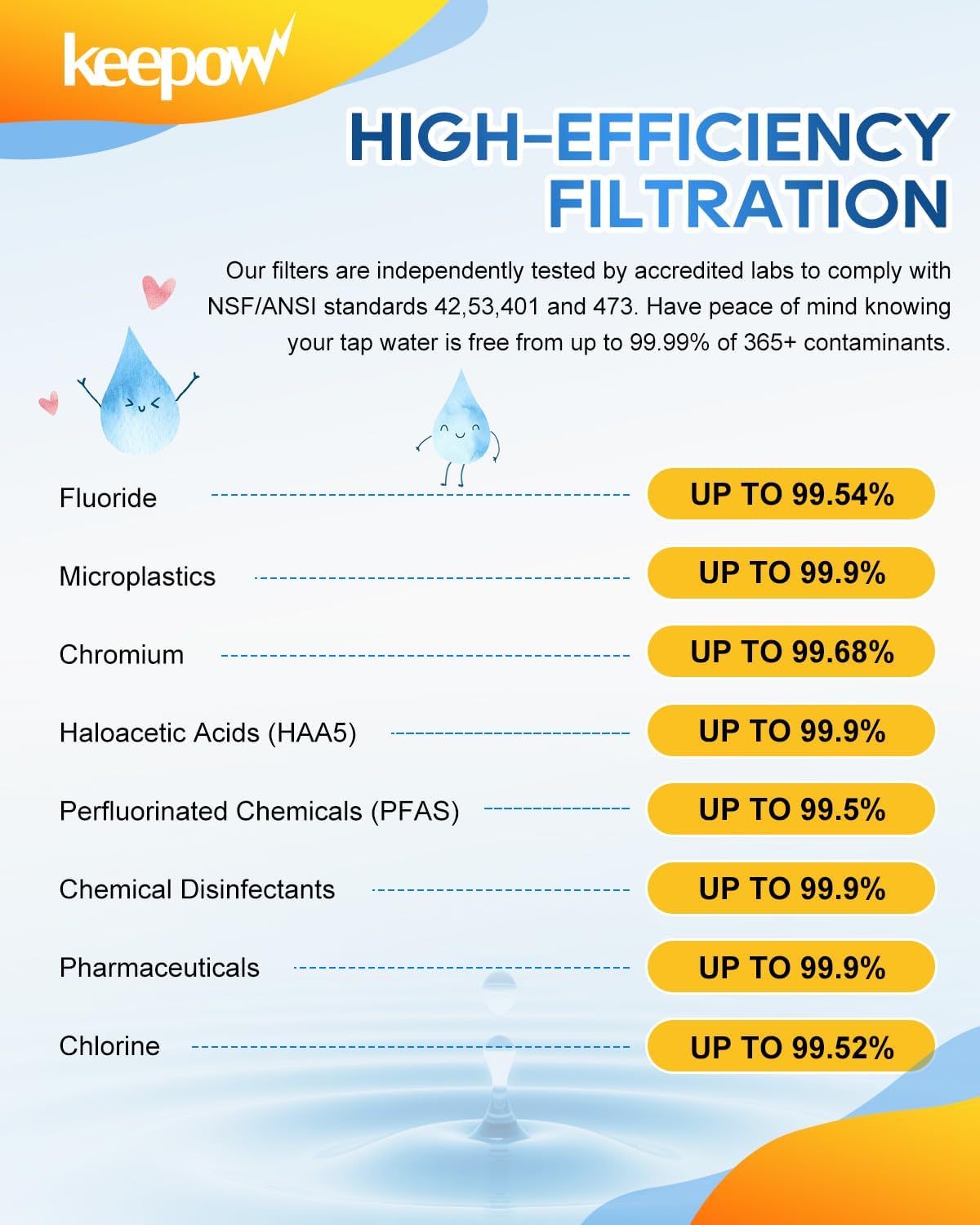 KEEPOW Filtered Replacement Filter Compatible with Clearly Filtered Water Filter Pitcher with Primer Bag, Last Up to 4 Months or 100 Gallons, 2 Pack