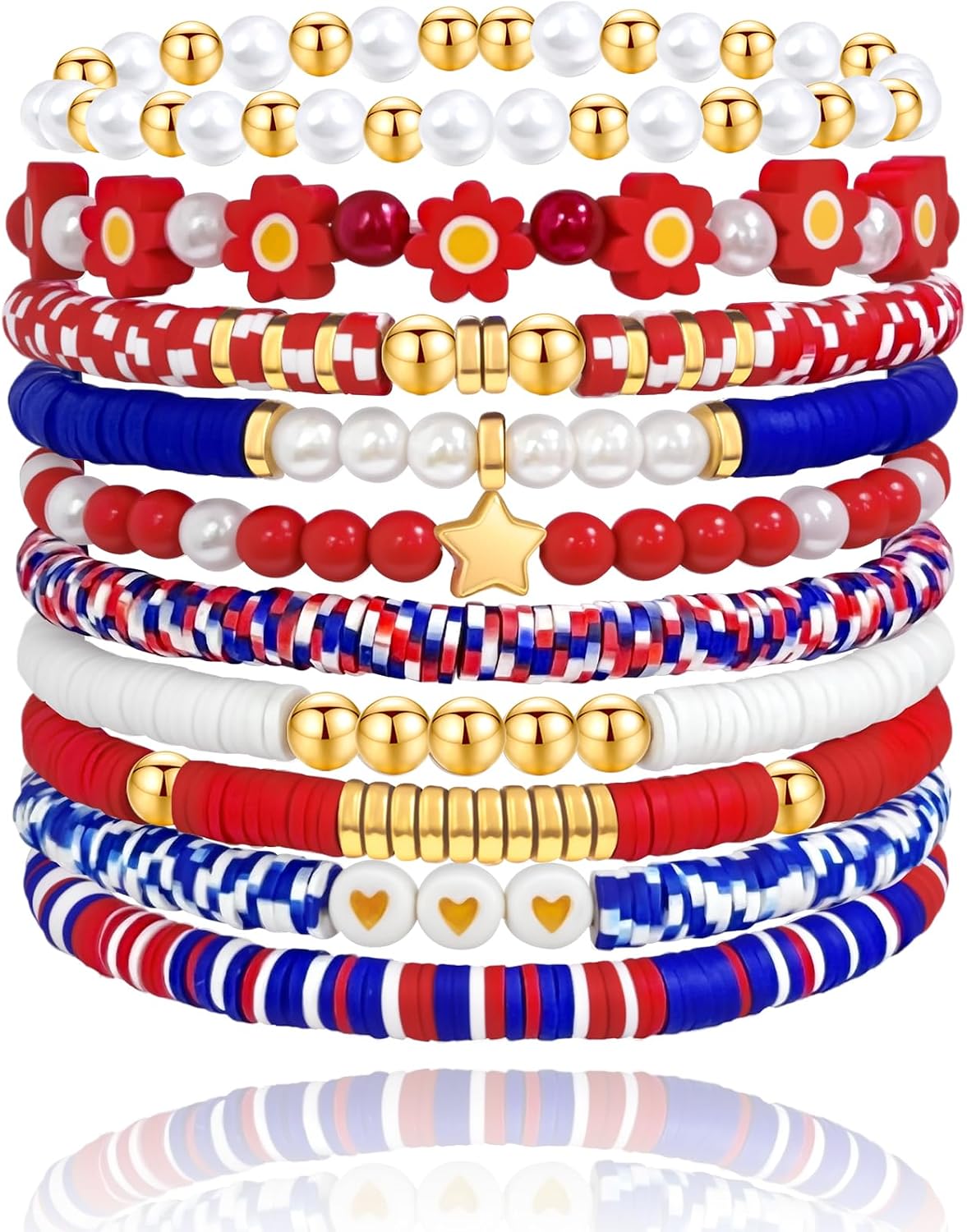 10pcs Music Fan Friendship Bracelets with Heart Letter Beads
