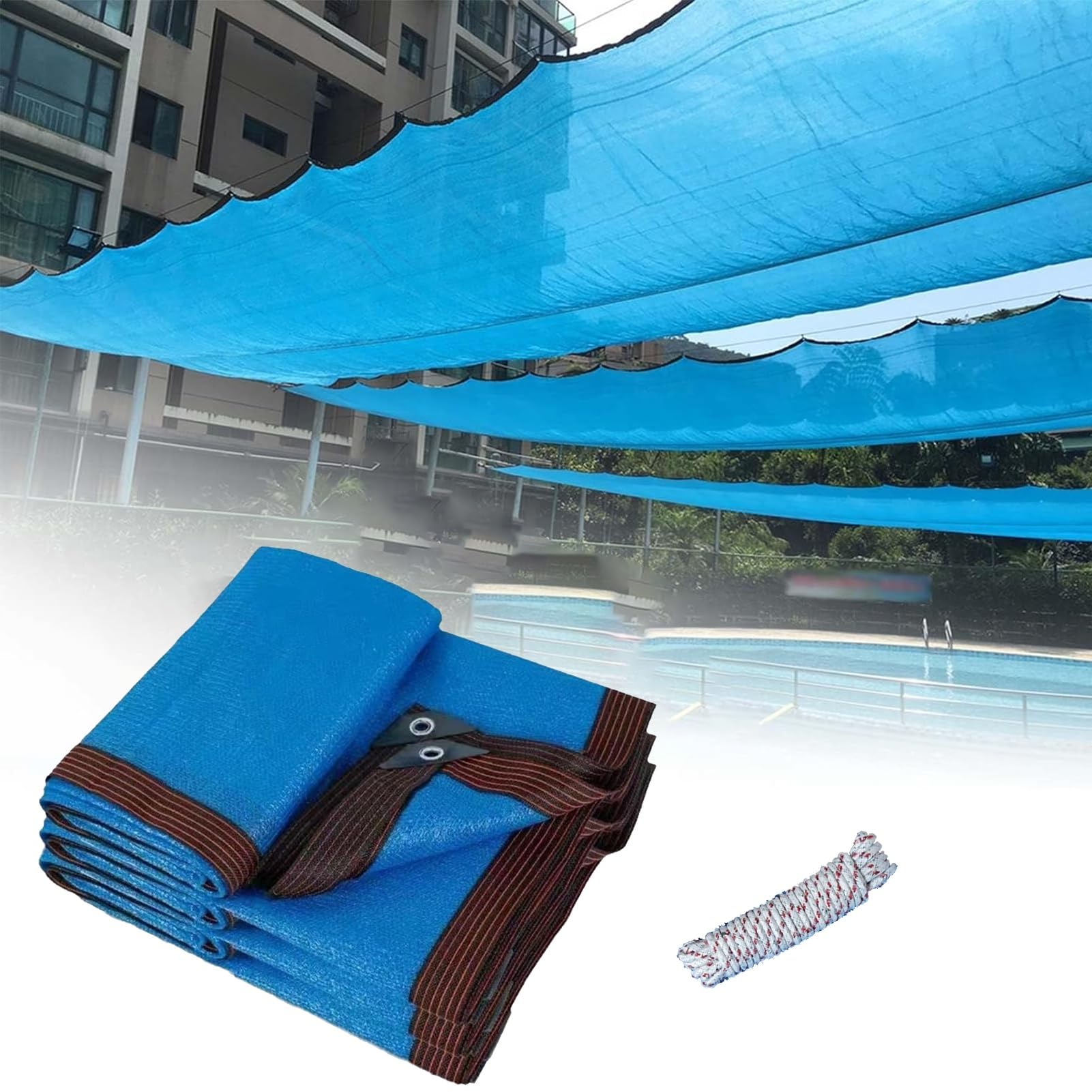 Filet d'ombrage avec œillets toile respirante anti-UV pergola balcon