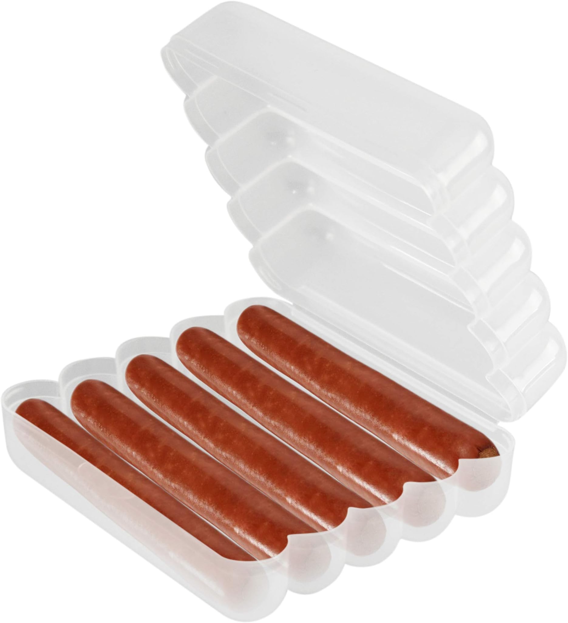 Home-X Hot Dog Keeper – Convenient, BPA-Free, Clear Hot Dog Container – Compact & Airtight Storage Container for Freshness – Leak-proof, Hinged Lid Sausage Storage Container - Holds Upto 10 Hot Dogs
