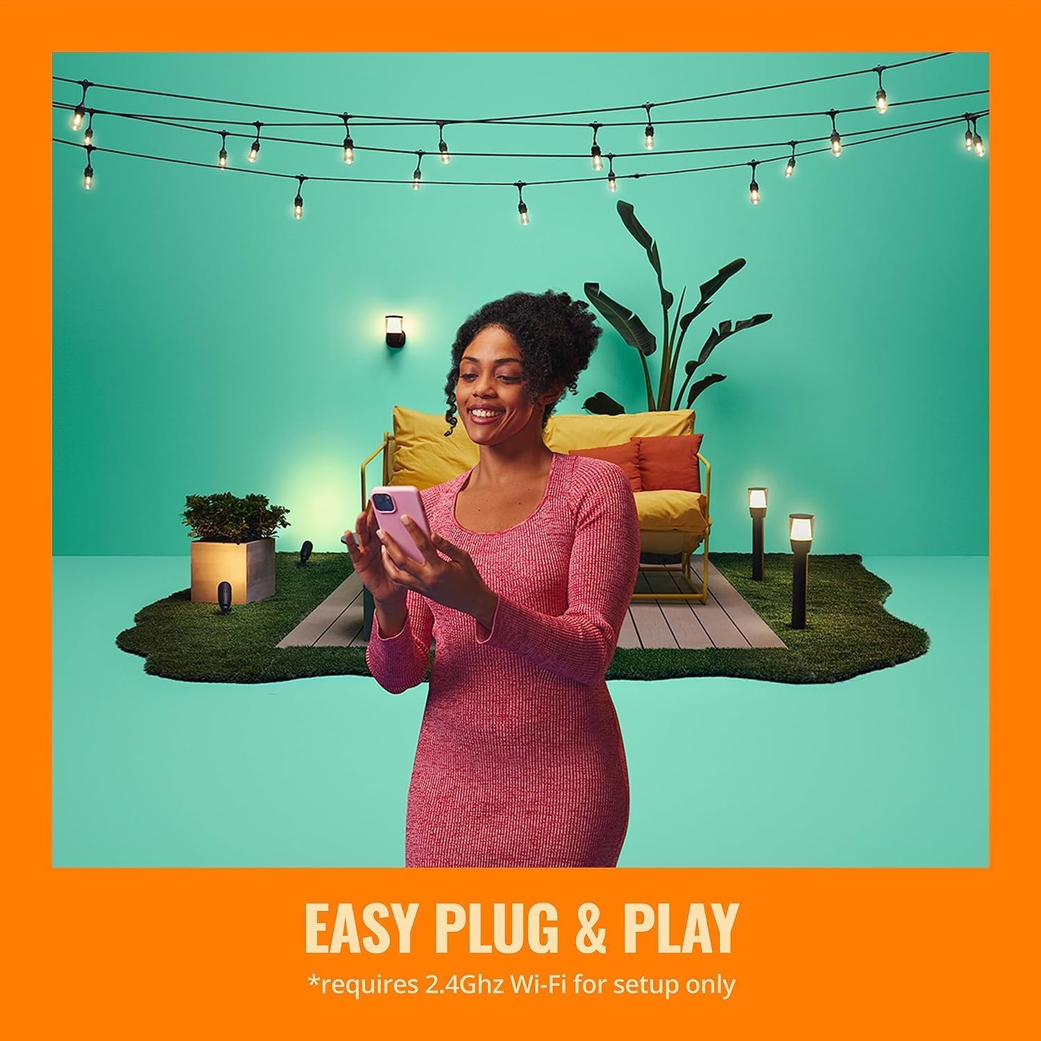 Wiz Wi-Fi LED Smart Color Changing Elpas Bollard Path Light Extension - Pack of 1 - Outdoor - Weatherproof - Control with Wiz Connected App - Works with Google Home, Alexa and Siri Shortcuts