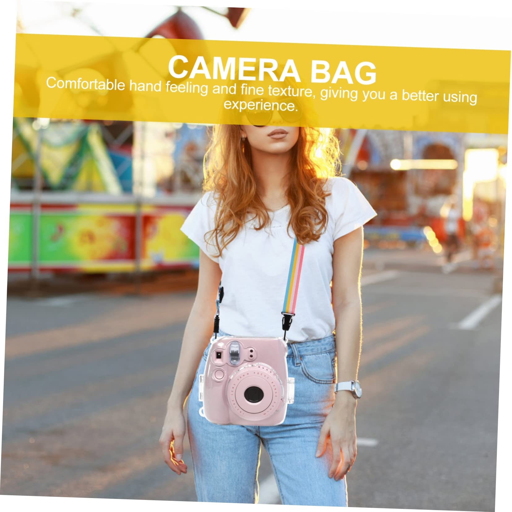 Mikikit 3pezzi Custodia Trasparente Per Fotocamera Istantanea Mini Con Tracolla Protettiva e Resistente Accessorio Per La Conservazione e Trasporto Della Macchina Fotografica Istantanea