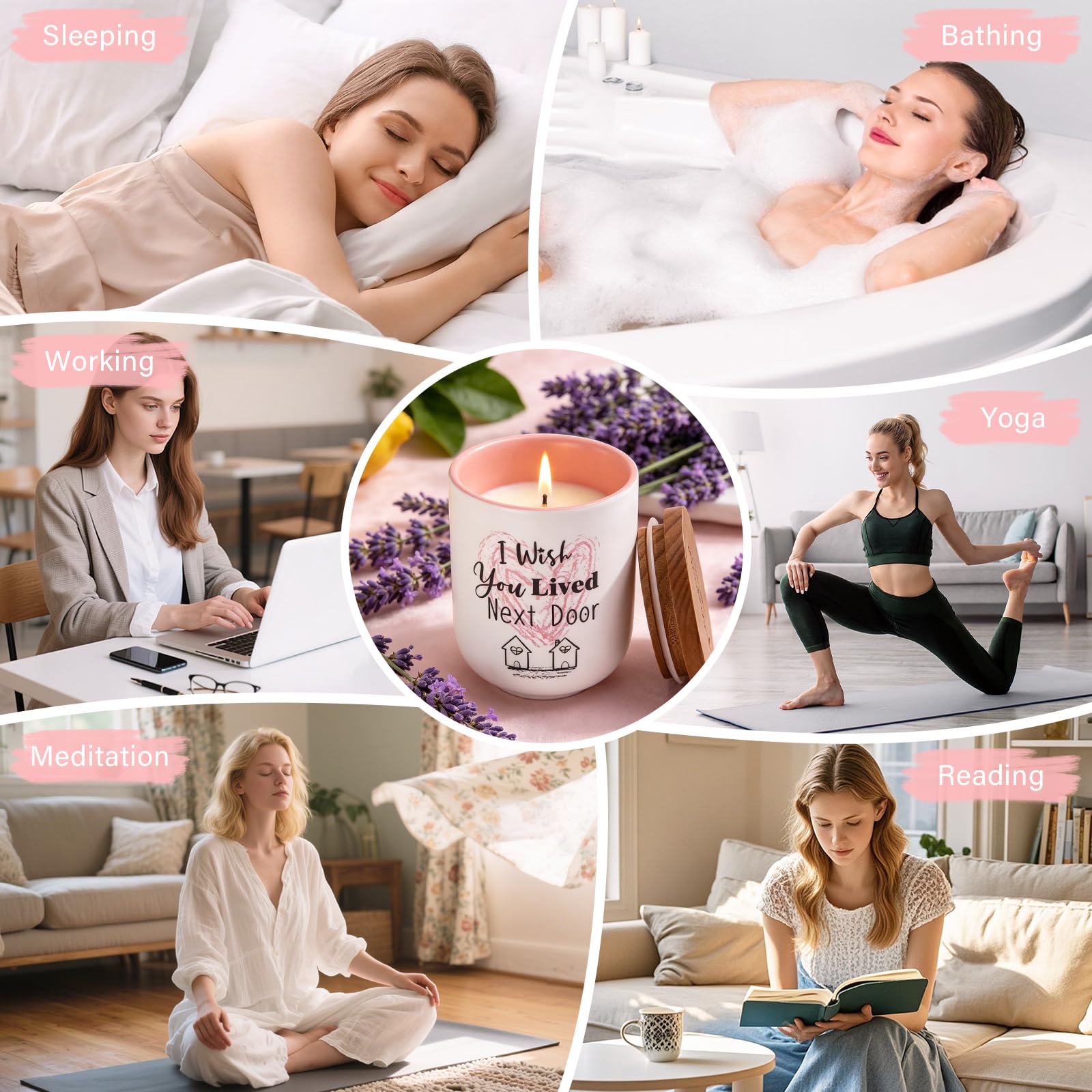 Regalo para mejor amiga para mujeres, amigos que se mudan lejos, lavanda y