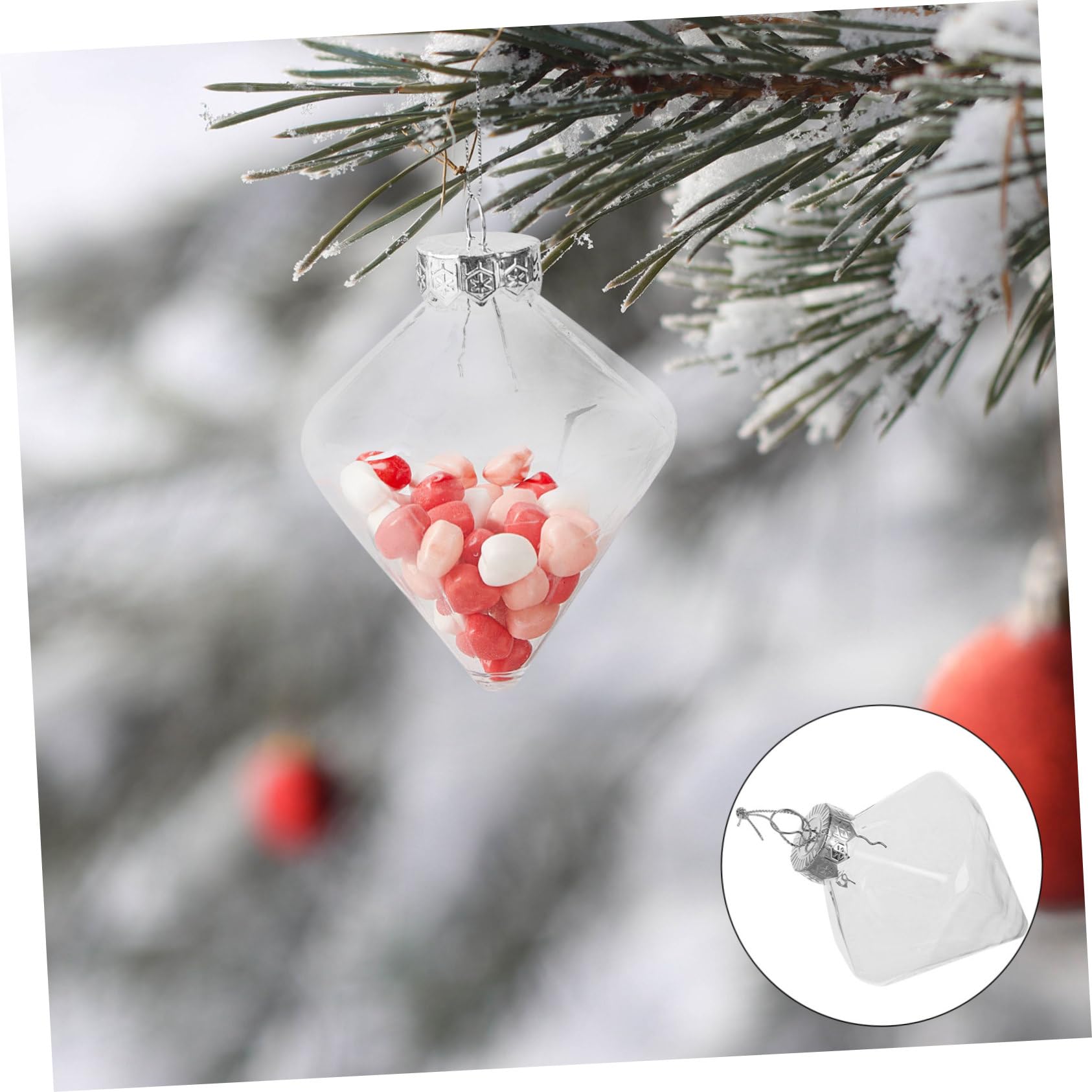ABOOFAN 8pièces Lot de Boules De Noël Transparentes Et Incassables Plastique à Remplir pour Décoration Arbre Loisirs Manuels à Suspendre