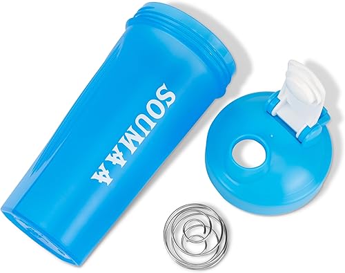 Botella mezcladora de proteínas de 20 onzas, sin BPA, duradera, a prueba de fugas con tapa de bloqueo y bola mezcladora de acero inoxidable para