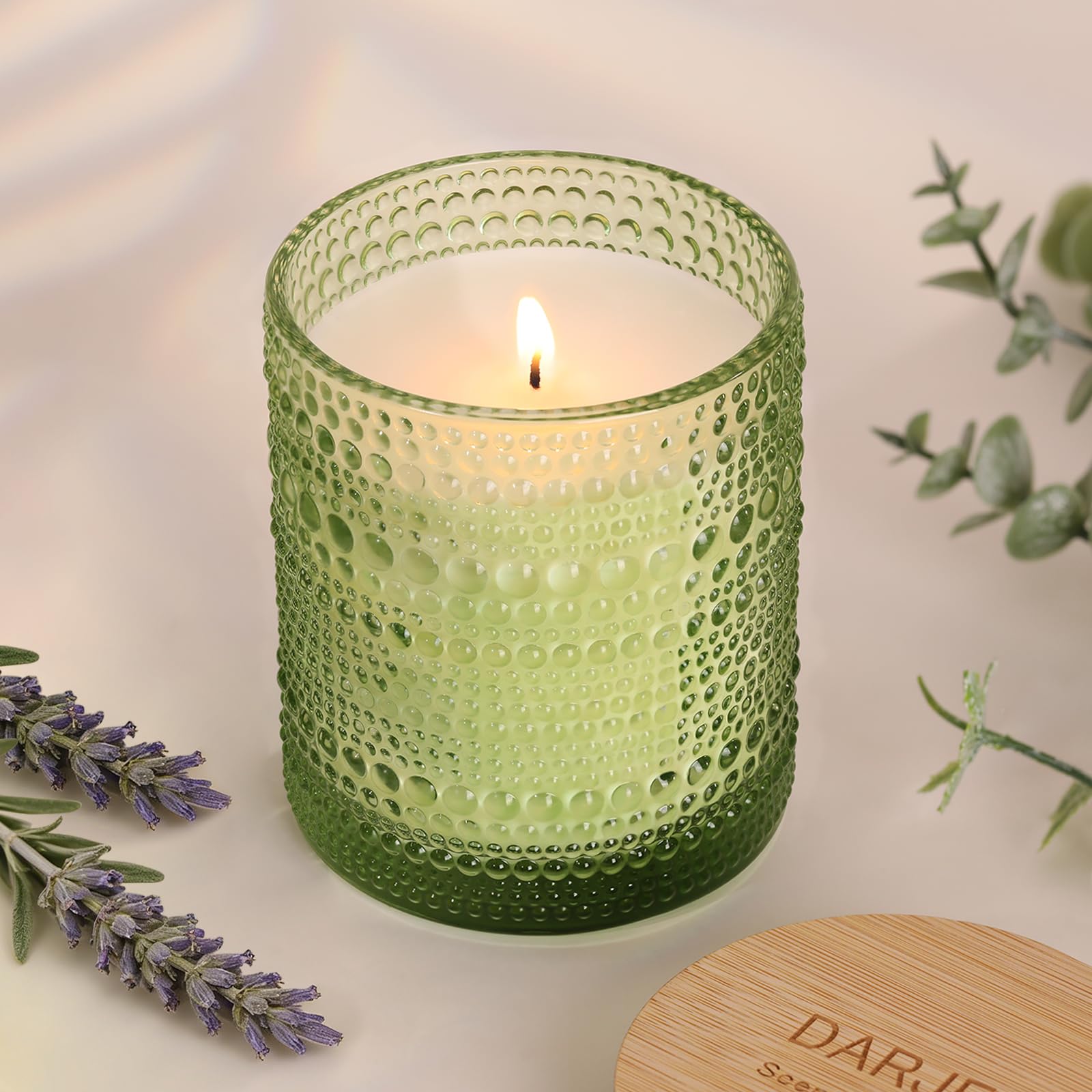 Eucalyptus & Sage Soy Scented Candles for Home- 10oz 68H Natural Soy Wax Aromatherapy Jar Candle with Strong Scent, Decorative Aesthetic Candles for