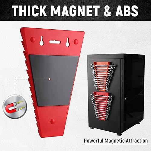 Miniatura 3 de ALOANES Organizador de llaves magnéticas de 48 ranuras, organizador de llaves estándar para caja de herramientas, bandeja de soporte de llaves