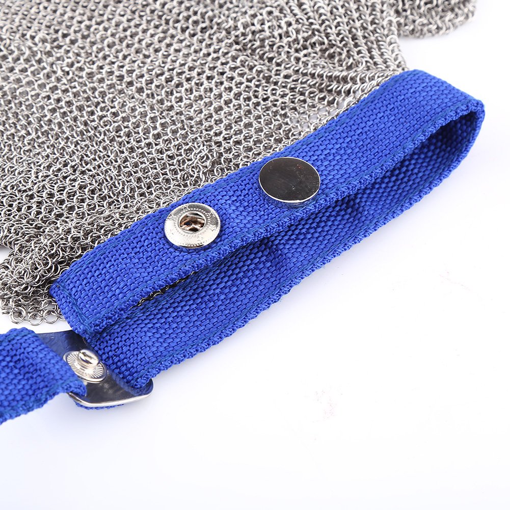 Walfront 1 Pieza Guante de Malla de Metal, Cortes 5 ° Nivel de Protección Guantes de Acero Inoxidable Resistentes a Cortes Guantes de Trabajo para Protección Contra
