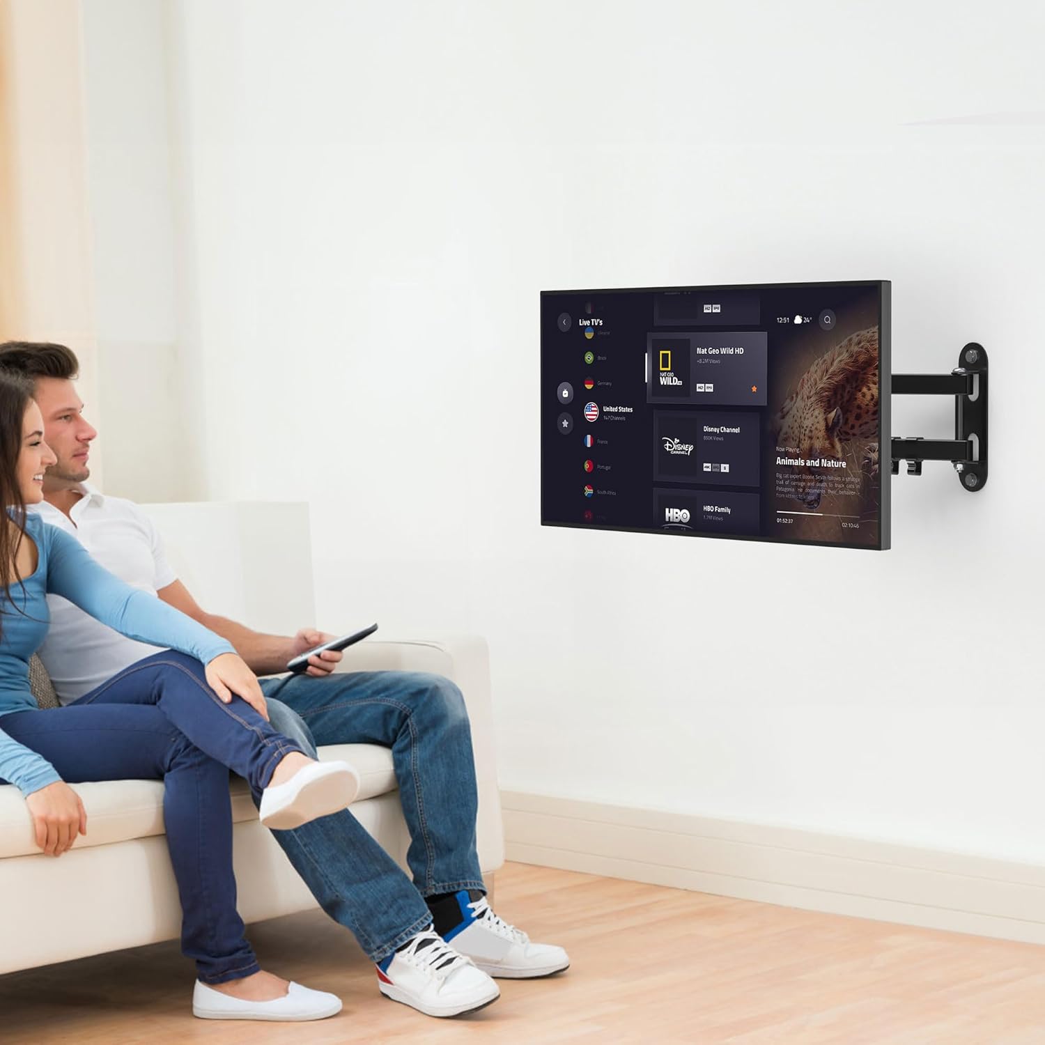 PlusAcc Wall Mount for Show 15 & 13-27 Inch Monitors TVs, Adjustable Full Motion Mounting Shelf with 17" Extension Arm, Rotation Swivel Tilt Wall Stand Bracket, Hold Up to 33lbs (Black)