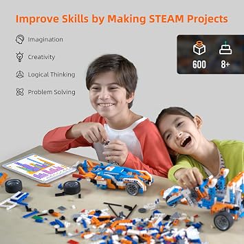 Apitor Robot X 12-in-1 Programmable APP RC Robot and Robot R 4-in-1 Educational Coding Off Roader Car