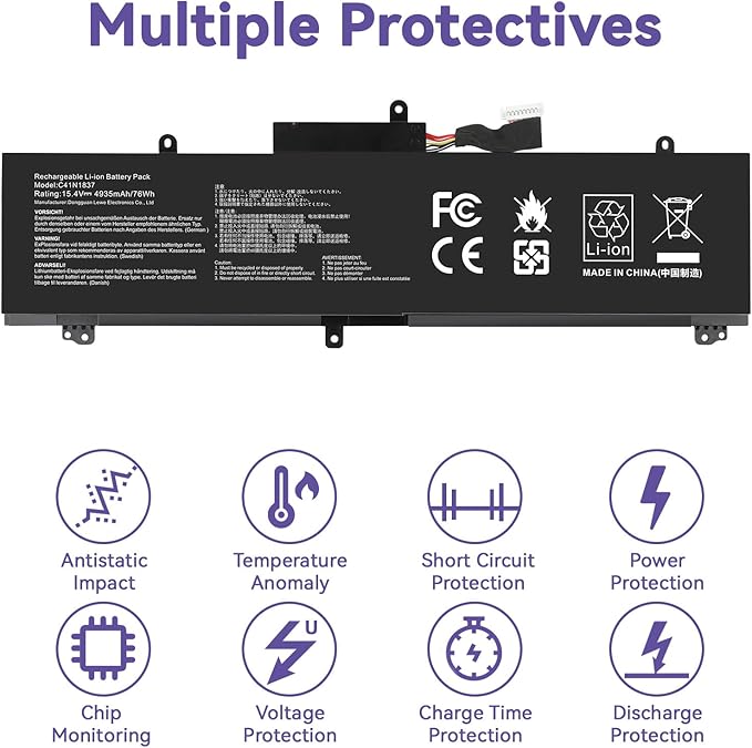 Batería TREE.NB C41N1837 76Wh para ASUS ROG Zephyrus miniatura 3