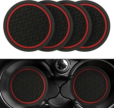4PCS Car Cup Holder Coasters,2.75 Inch Anti-Slip Car Coasters | Anti-Slip Shockproof & Dustproof Cup Holder Insert,Universal Insulation Cup Mats Accessories Interior for Most Cars