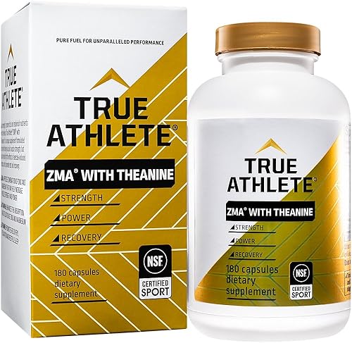 Miniatura 9 de True Athlete ZMA con teanina - Apoya la recuperación muscular, la fuerza y el sueño - Fórmula de zinc, magnesio, vitamina B6 y teanina para