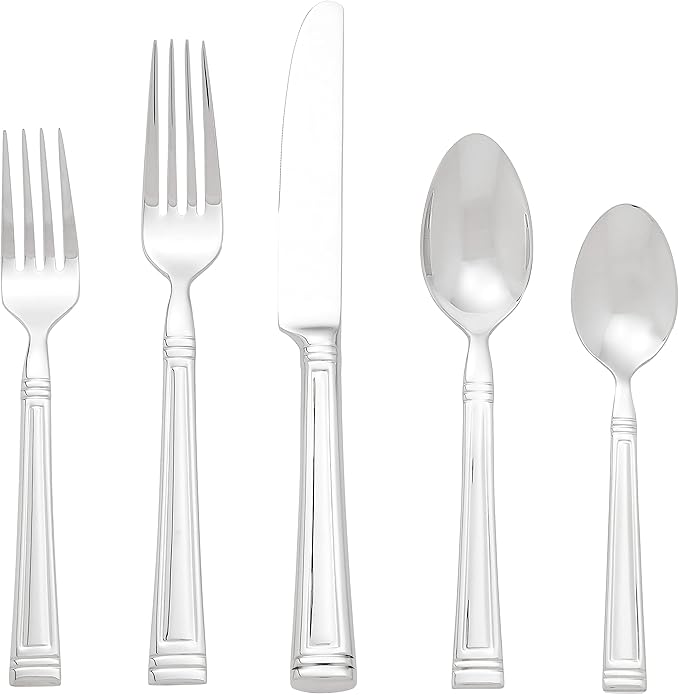 Lenox Esquire 65Piece Flatware Set, 8.75 LB, Metallic