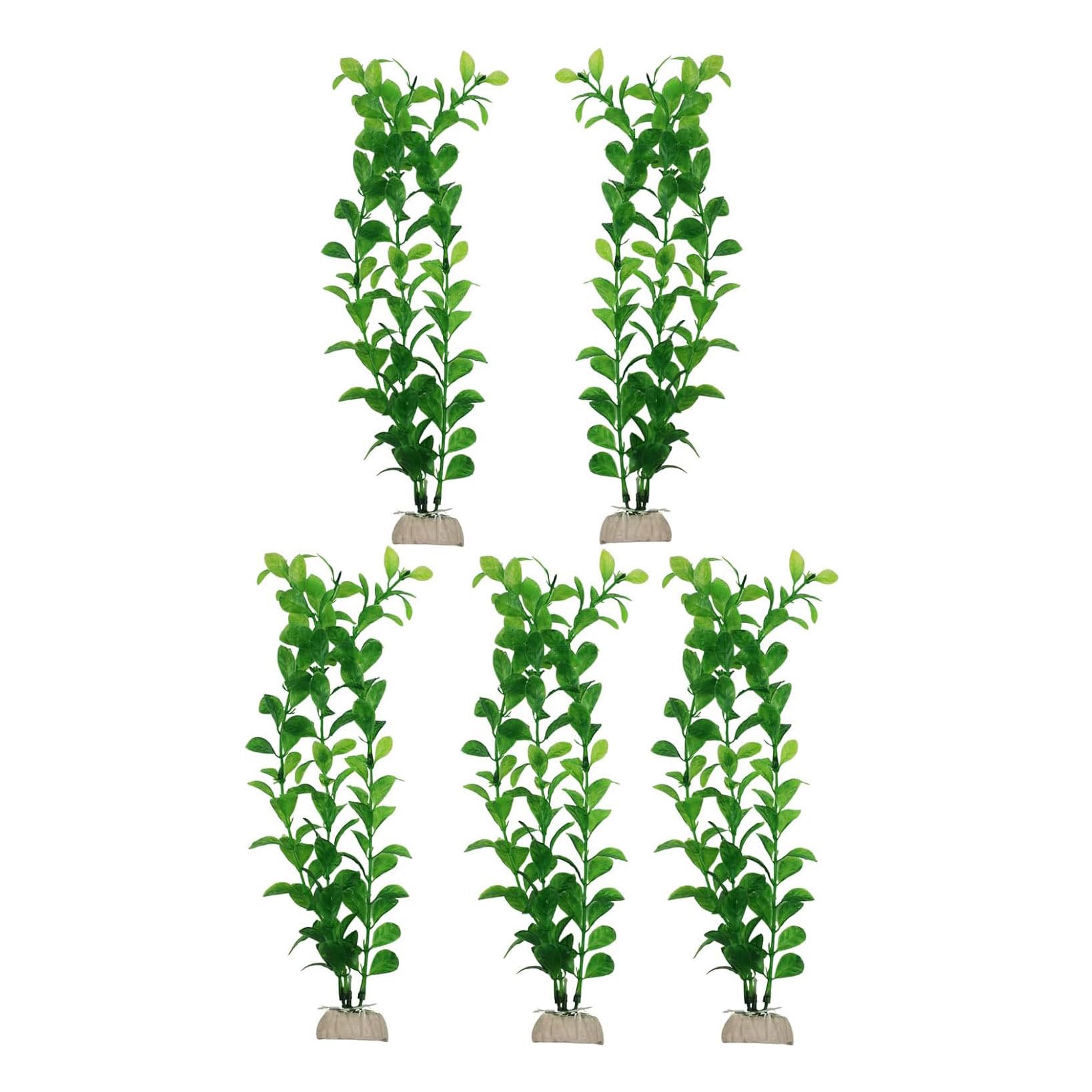 5 Plantes Artificielles pour Aquarium - Plastique Sécuritaire pour Poissons - Décoration Réaliste pour Aquarium d'eau Douce