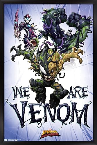 Trends International Marvel Comics TV-Spider-Man Maximum Venom, 22.375" x 34", versión enmarcada negra
