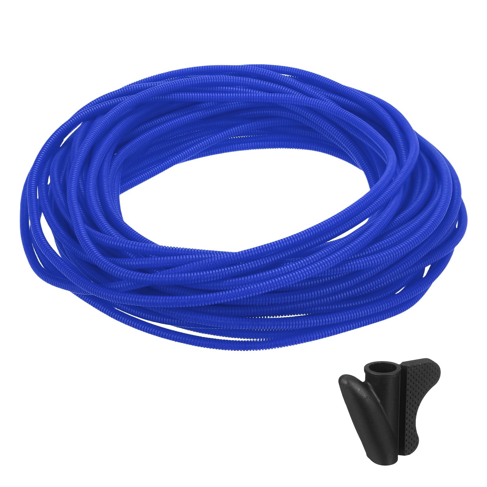 sourcing map Split Wire Loom Tubing 1/4"(6.5mm) ID 100FT(30m) with Installation Tool, Heat & Cold Resistant -40F to 257F Plastic Flexible Conduit Cord Protector for Electrical Wires Cable, Blue — image 1