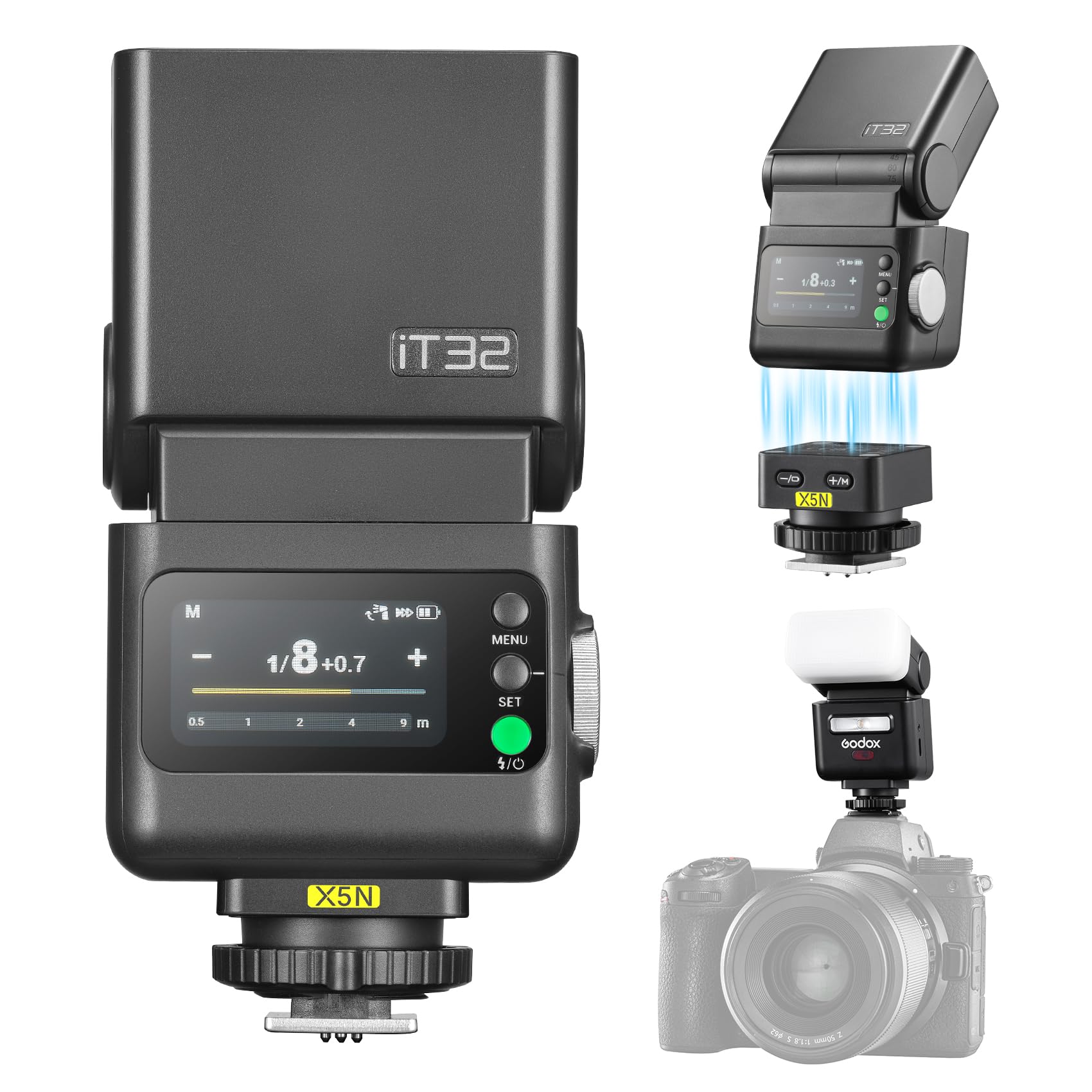 Godox iT32 TTL HSS Flash for Nikon with X5-N Trigger, 1/80000s HSS 2.4G Wireless Off-Camera Kit, Magnetic Quick Release & USB-C for Portrait Wedding Event Photography-image-37
