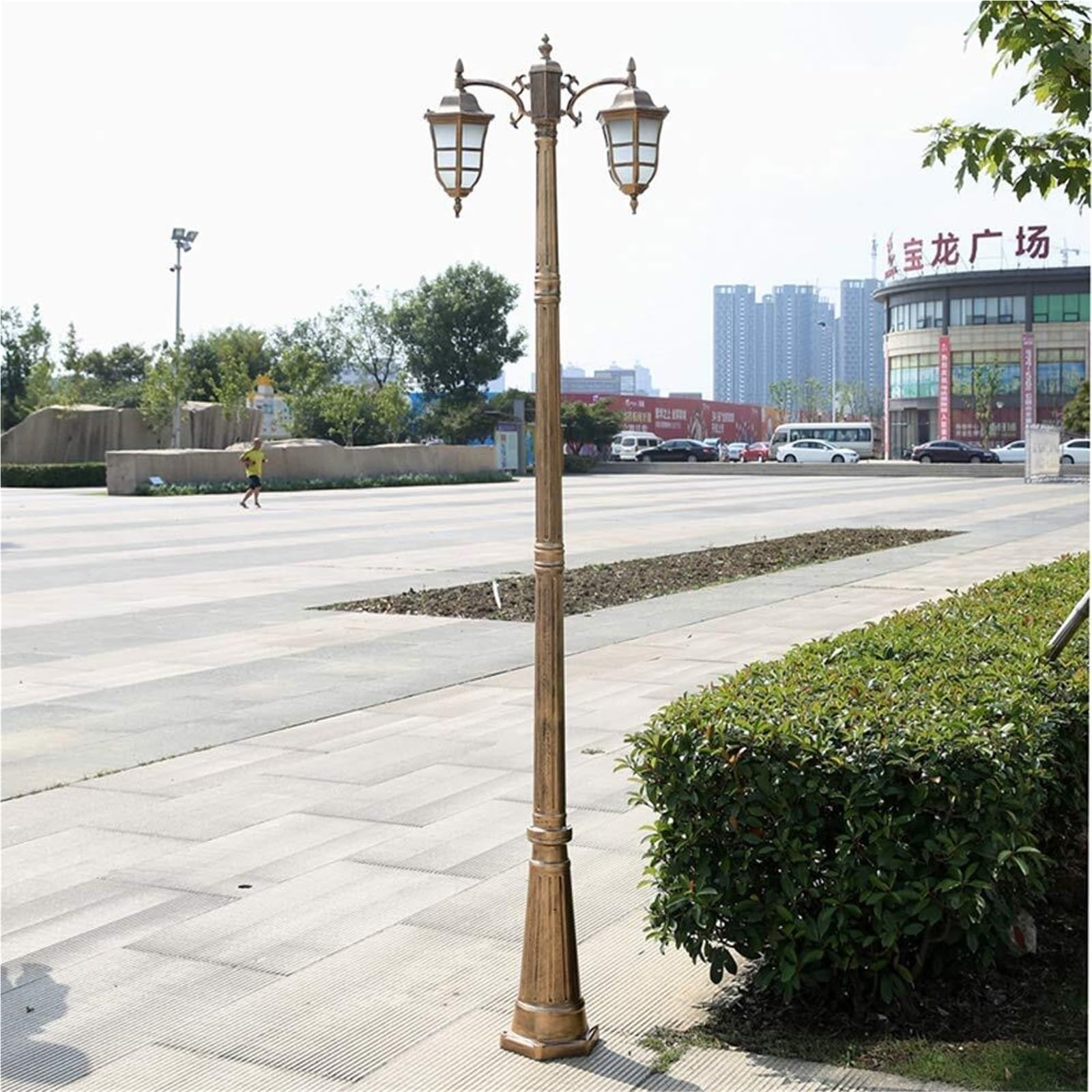 Lampy Solarne Na Słupku, Zewnętrzne Lampy Na Słupku, 2-Punktowe Oświetlenie Słupka Ogrodzeniowego P65, Wodoodporne, Europejskie Oświetlenie Ogrodowe W Stylu Wiktoria,One Color-Height 225cm