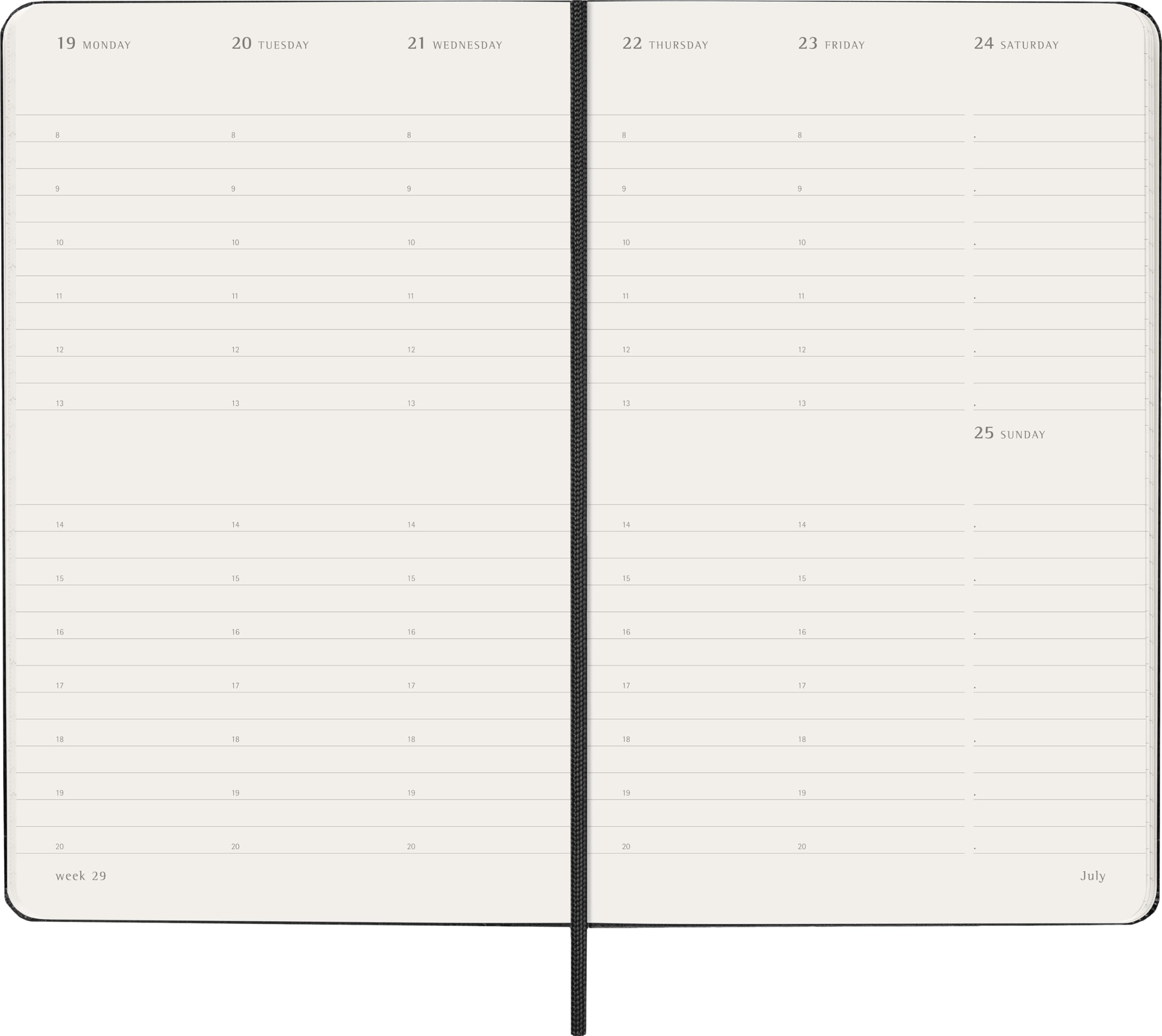 Agenda Hebdomadaire Vertical Moleskine 2027, Agenda de 12 Mois avec Espace pour Notes, Couverture Rigide et Fermeture Élastique, Grand Format 13x21cm, Couleur Noire