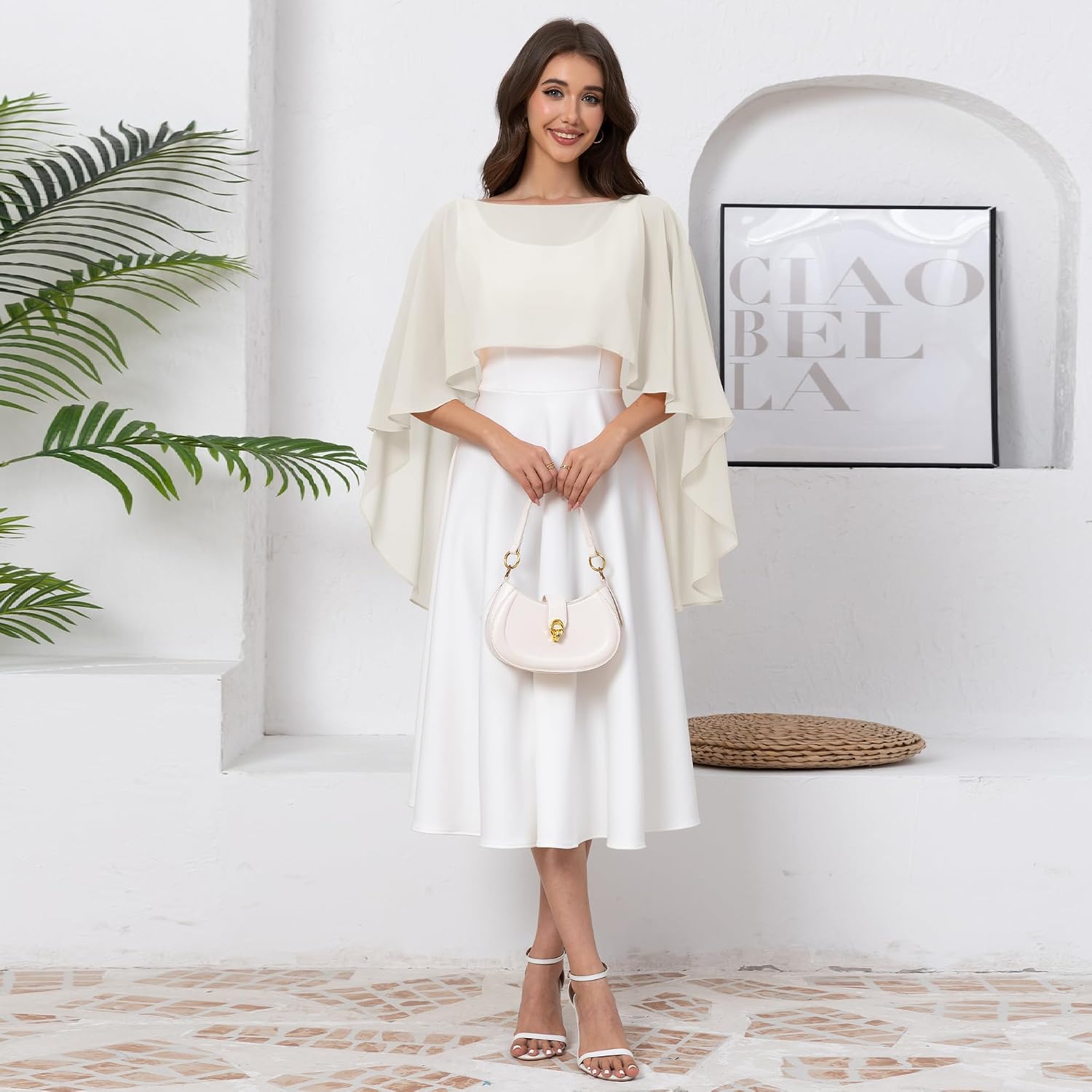 Chiffon Capes for Women, Sheer Shawls and Wraps for Evening Dresses Soft Capelet Wedding Cover Up