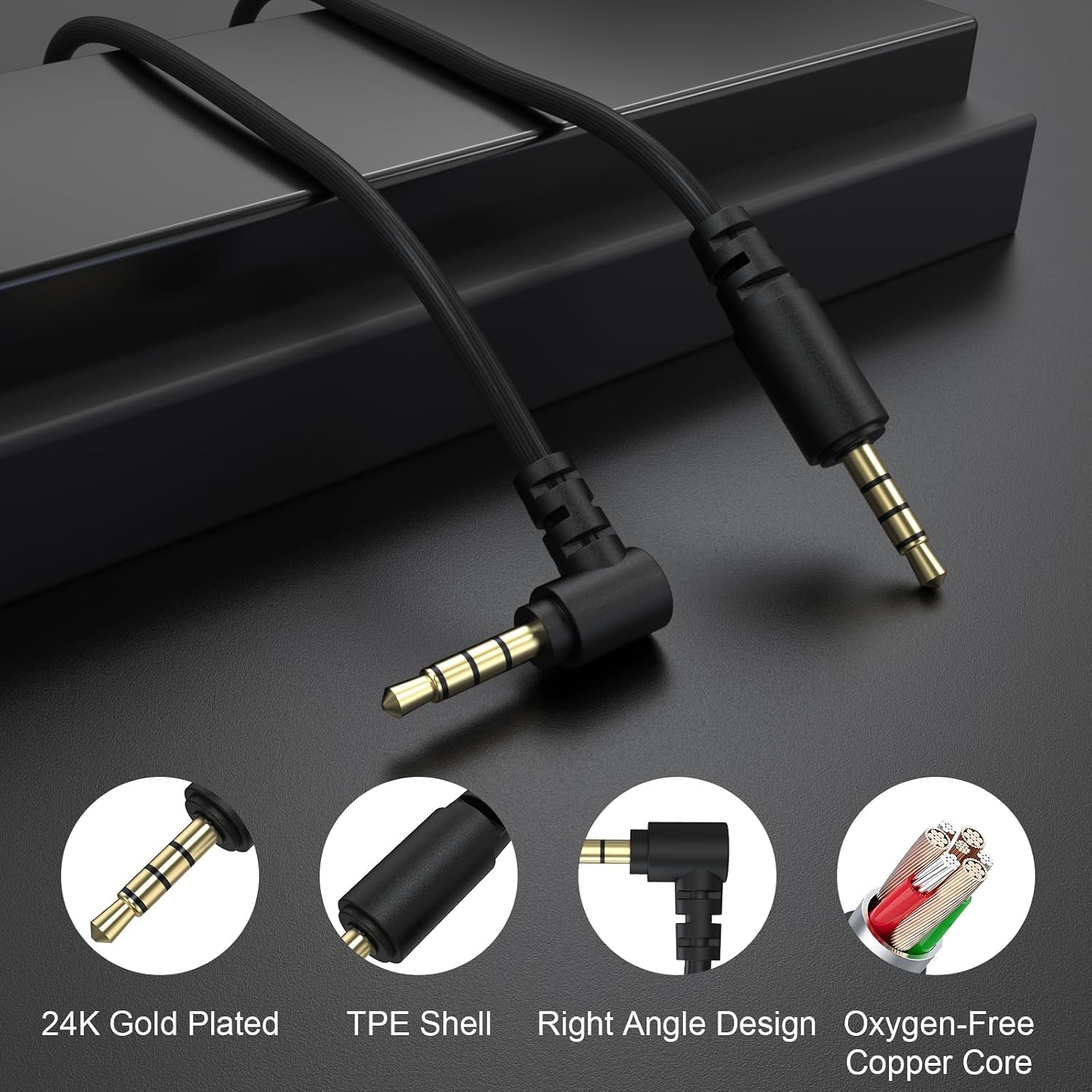 Replacement 3.5mm Audio Cable Aux Cord Compatible with Razer BlackShark V2 Pro, Barracuda X, Nari Ultimate Gaming Headphones, 5FT