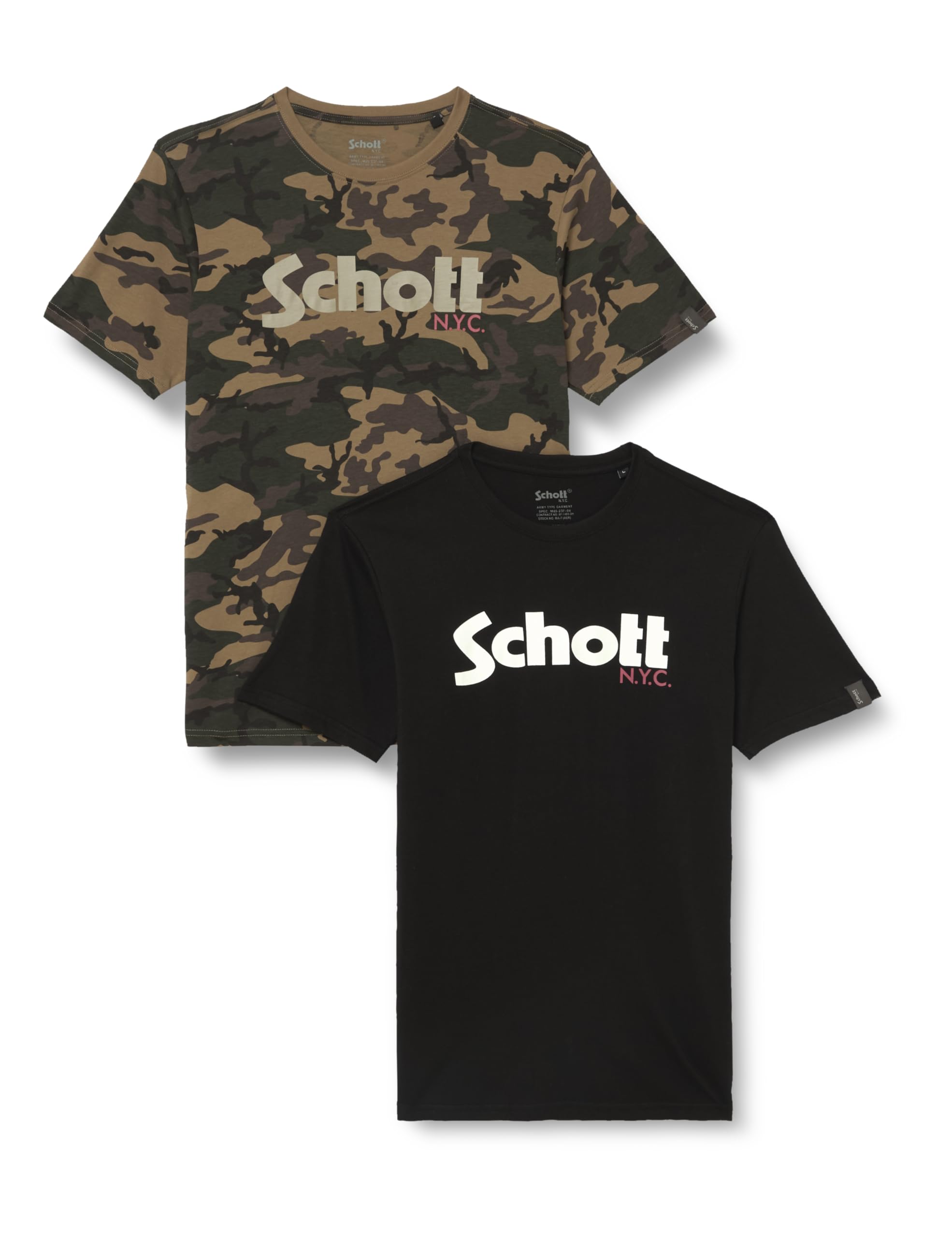 Schott Nyc Men's Multicolored Tspklogo T-Shirt, L