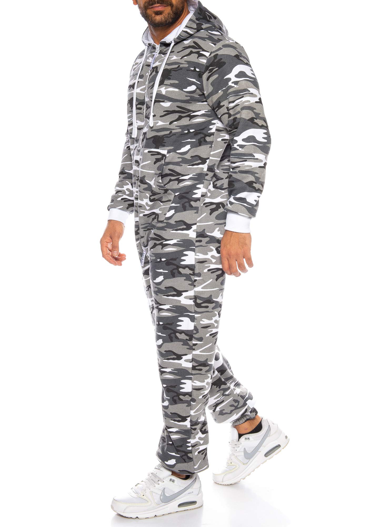 Raff & Taff Herren Jumpsuit Overall Trainingsanzug Fitnessbekleidung onesie Ganzkörperanzug Basic und Schlicht