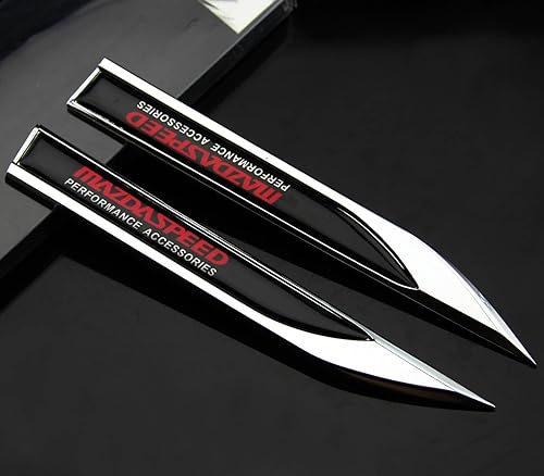 2 calcomanías de lujo MAZDASPEED para guardabarros laterales de coche, emblema metálico