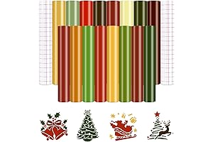 Tintnut Permanent Adhesive Vinyl Sheets, 16 Sheets Christmas Adhesive Vinyl Rolls