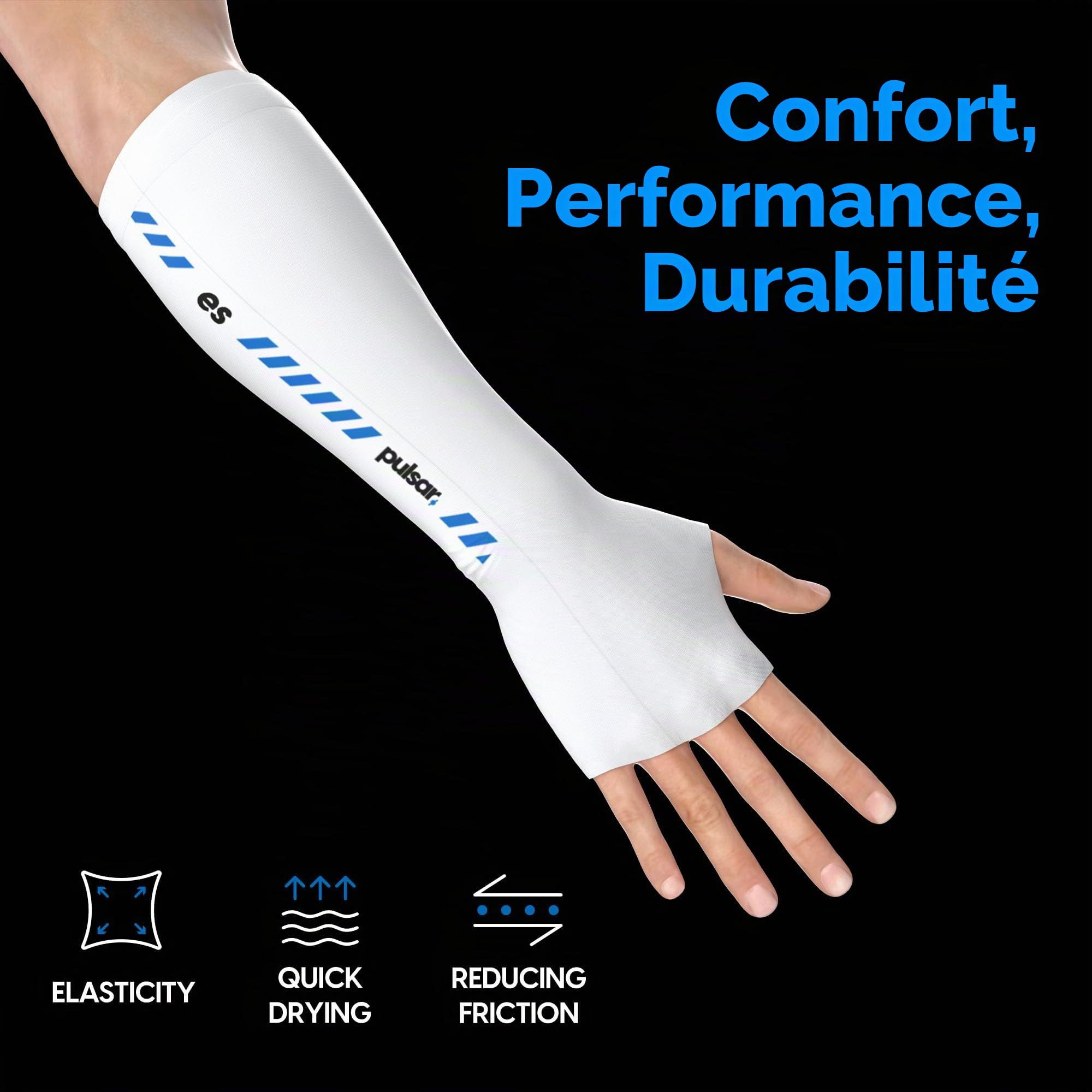 Pulsar eS Manchon de compression pour bras de jeu électronique Blanc Taille L