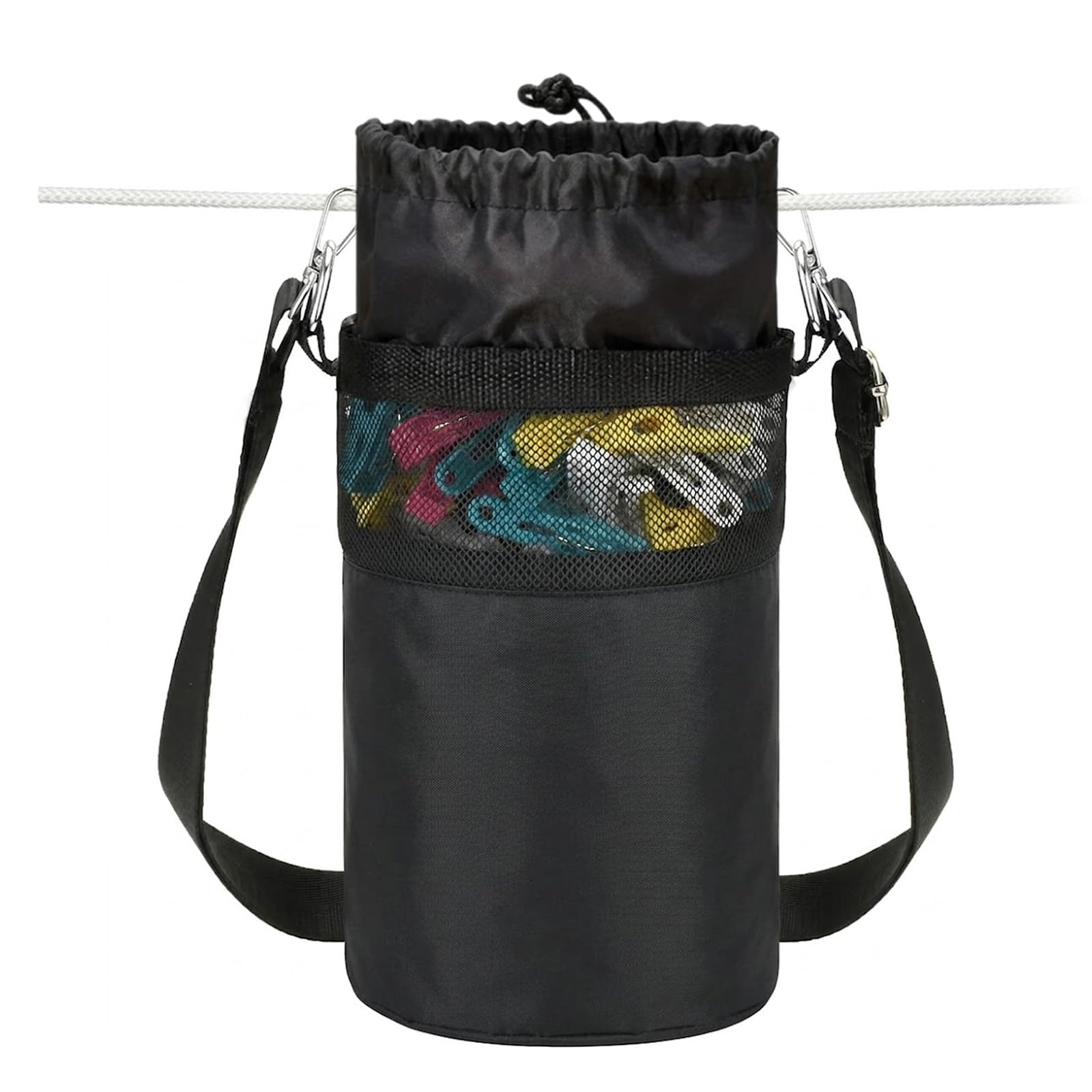 Peg Basket, Weatherproof Oxford Fabric Peg Bags for Washing Line, Durable Storage Solution for Laundry Pegs, Outdoor Indoor Organisation, Portable Design for Homeowners and Travellers, 22 x 15 cm