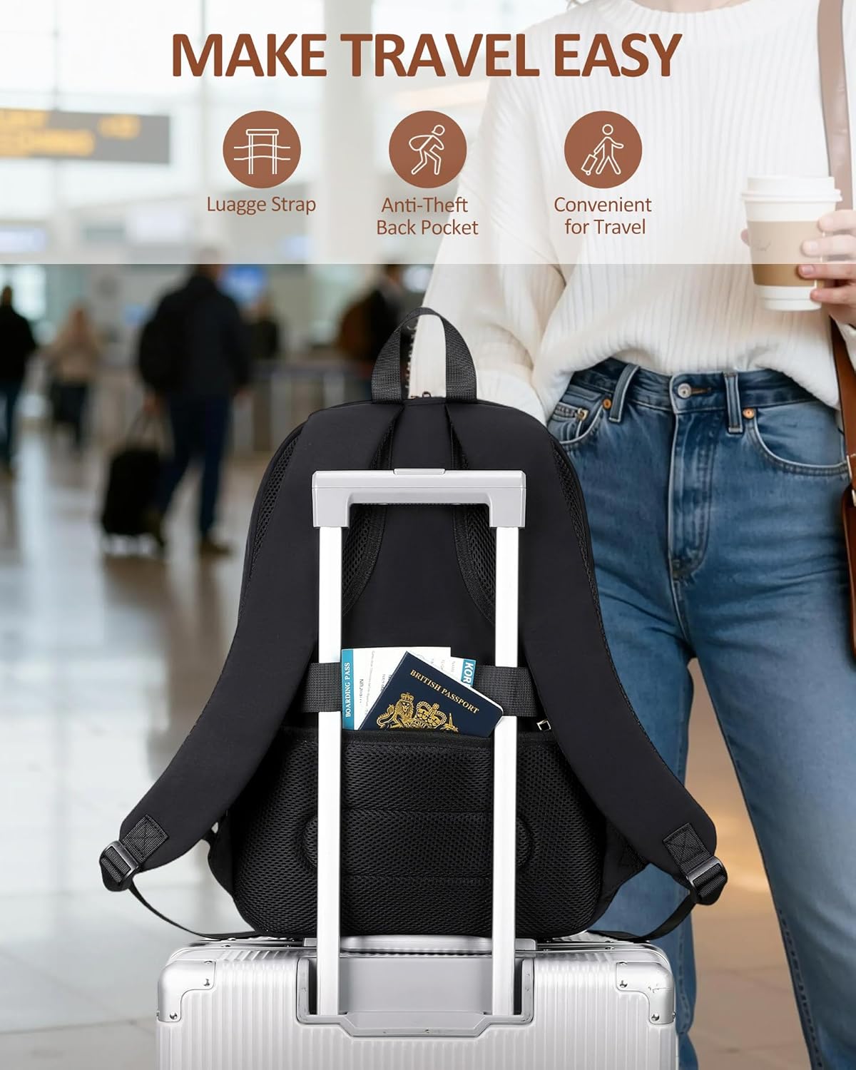 CAMTOP Work Backpack for Women with Insulated Pocket,Laptop Backpack Puffer Quilted College Bookbag Fits 15.6 Inch, Casual Daypack Backpacks for Travel Bussiness Teacher Nurse, Black