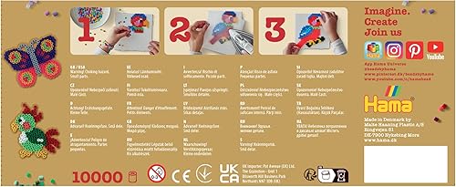 Miniatura 5 de Hama Perlen 180-67 Ironing Beads in Bucket No. 180 with Approx. 10,000 Colourful Midi Craft Beads with Diameter 5 mm in Solid Colours Mix,