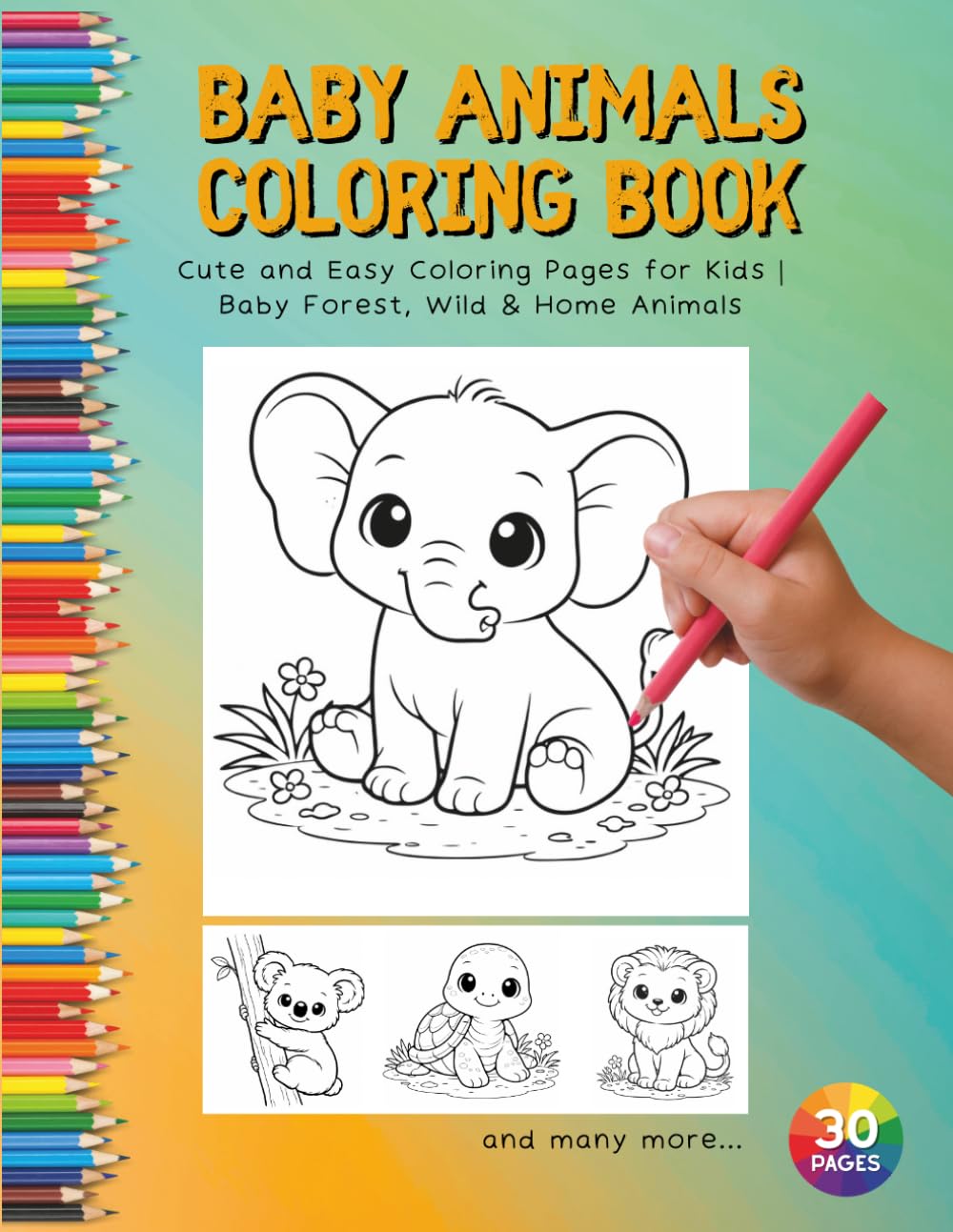 Baby Animals: Baby animals Coloring Pages | Baby Forest, Wild & Home Animals | Activity Book for Kids