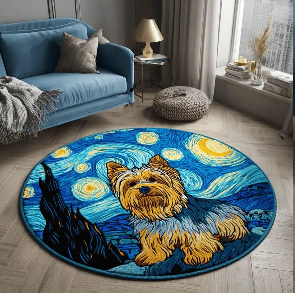 Round Latch Hook Rug Kits Terrier For Adults And Starter 50*50Cm