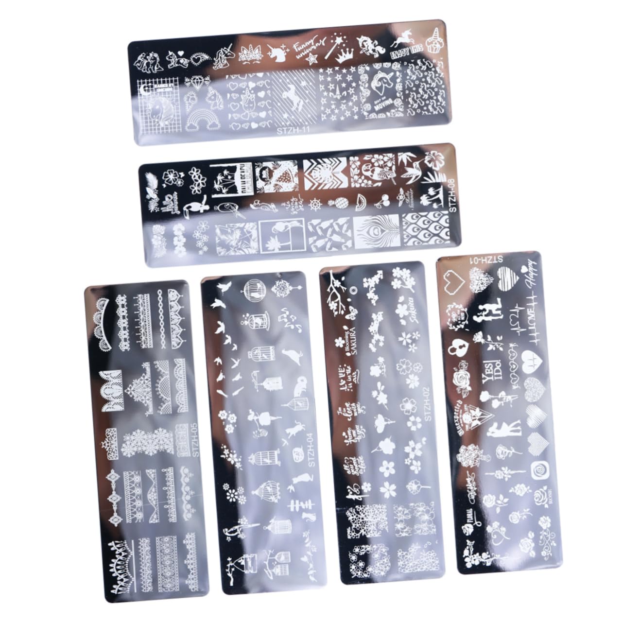PACKOVE 3 Set Piastre Per Stamping Unghie Acciaio Inossidabile Con Vari Per Decorazioni Manicure Eleganti E Creative 6 Pezzi * 3