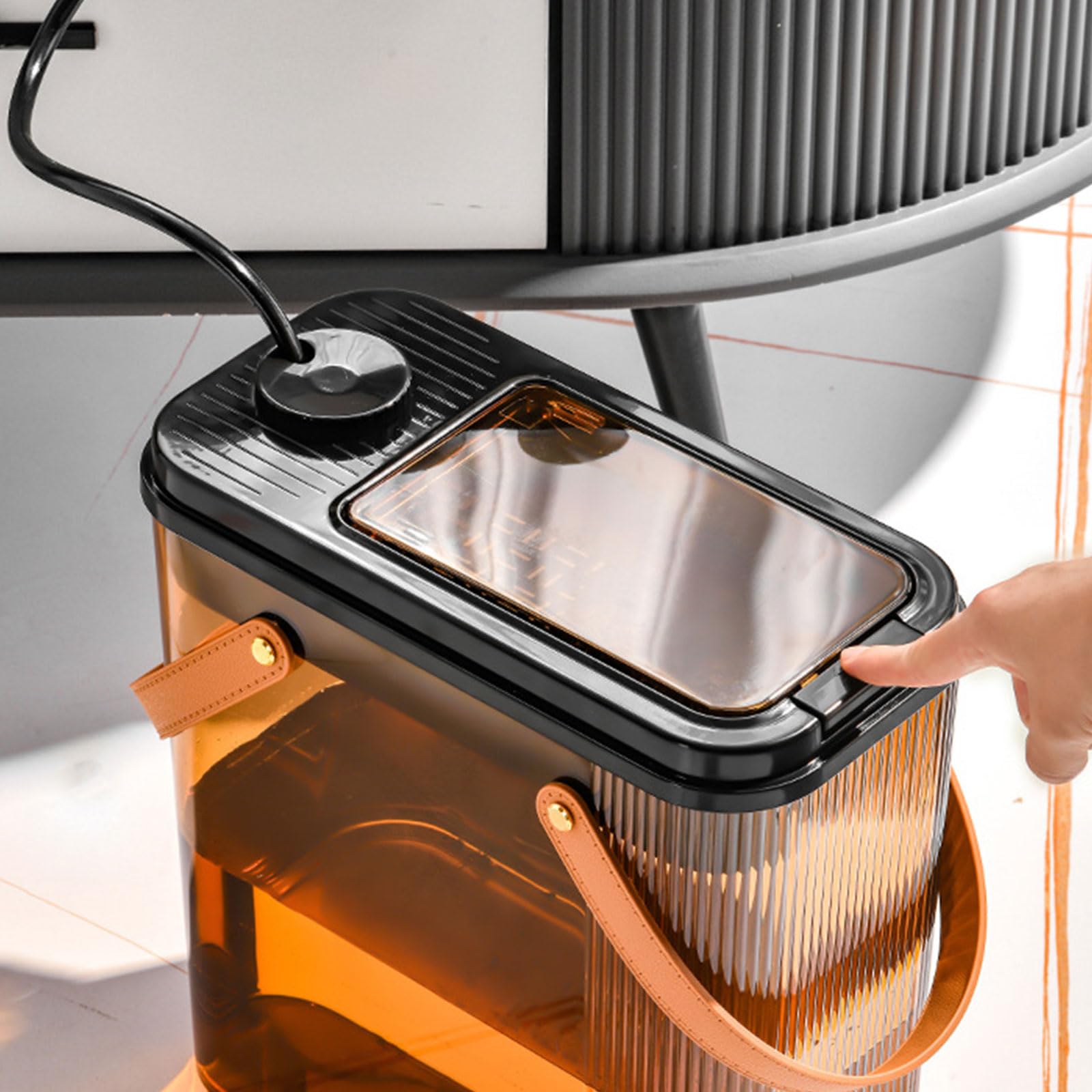 Secchio per la spazzatura con filtro per residui di tè di grande capacità, separazione asciutta e bagnata, ideale per lo smaltimento dei rifiuti del tè ecologico
