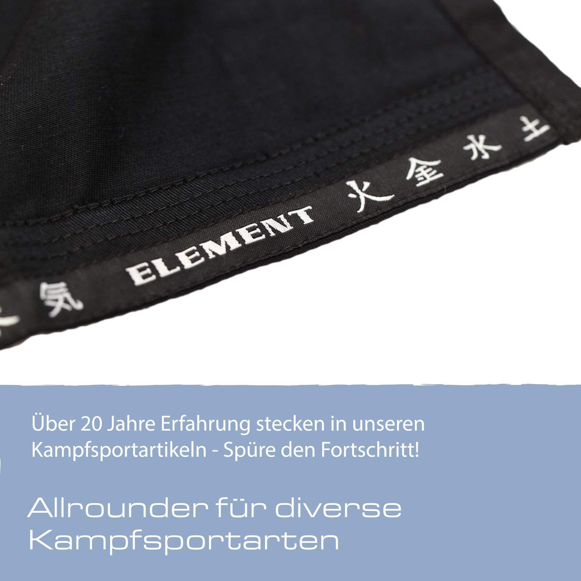 Ju-Sports Element Jacke Schwarz regular cut I Judoanzug Jacke Kinder & für Erwachsene I Judogi Jacke aus langlebigem Mischgewebe I Doppelt verstärkter Schulter- & Brustbereich