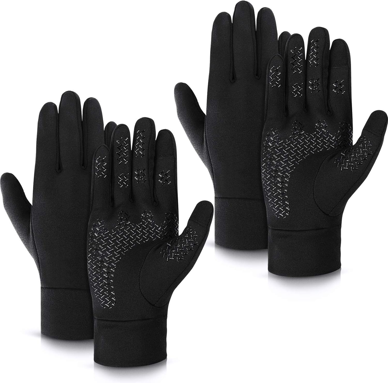 2 Pairs Running Glove Liners Winter Warm Gloves Touch