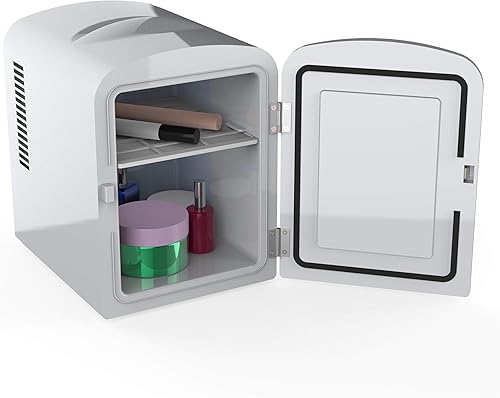 Vista 6 de Uber Appliance UB-CH1-SILVER Uber Chill Mini Fridge 6-can portable Thermoelectric Cooler and Warmer mini fridge for bedroom, office or dorm