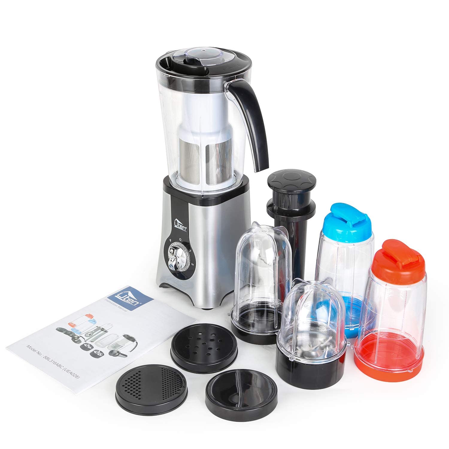 Hachoir Electrique Uten 700W - Mixeur Multifonction Pour Viande, Légumes Et Fruits | Bol Verre 700ml | Idéal Pour Sauces Et Baby Food