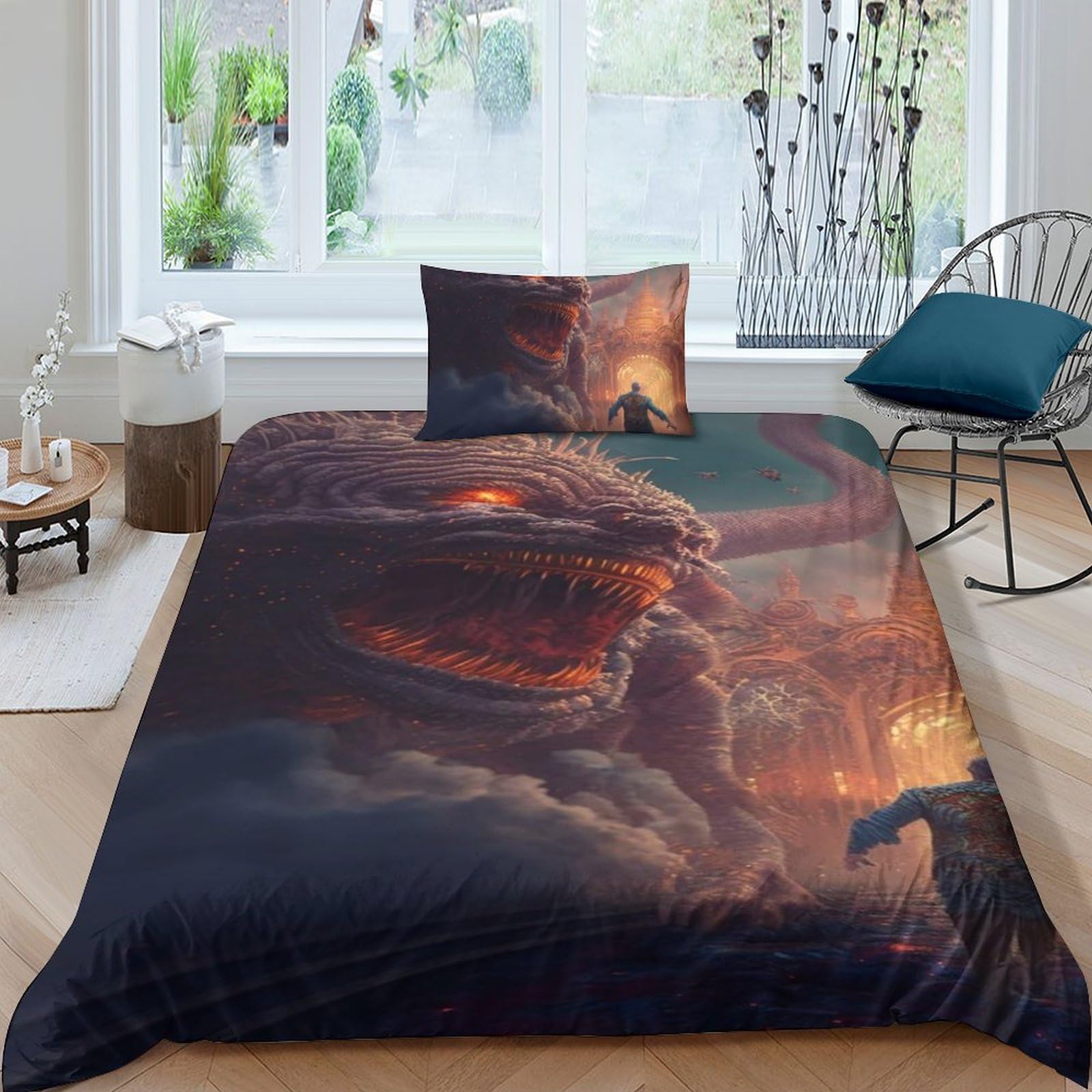 Housse de couette 135x200cm Exotic Monster 3D le cadeau parfait pour lit enfant