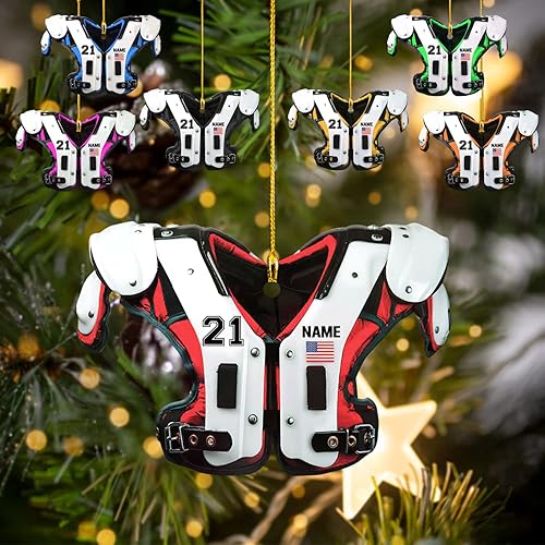 Miniatura 19 de MoonArt Adornos de fútbol personalizados con nombre 2023, adornos personalizados de fútbol de Navidad, adorno colgante para árbol de Navidad