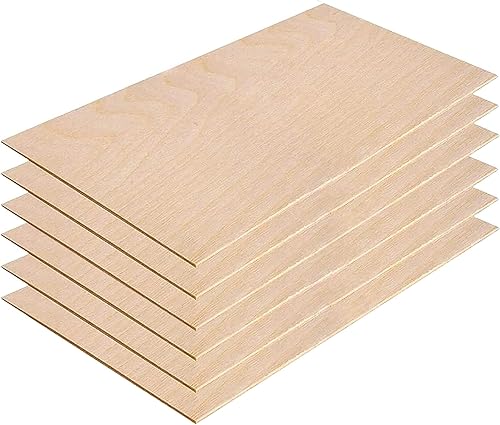 Madera contrachapada de abedul báltico de 0.118 in 18 x 12 pulgadas - Grado BBB (6 unidades) perfecto para artes y manualidades, proyectos escolares