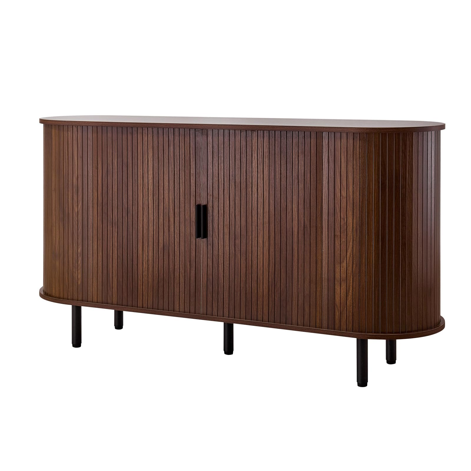 VEVOR Armadietto Organizzatore da Salotto con 2 Ante Scorrevoli, Credenza in Stile Medievale per Soggiorno, Ingresso, Mobile Contenitore da 140 x 40 x 75 cm, Credenza da Cucina in Noce