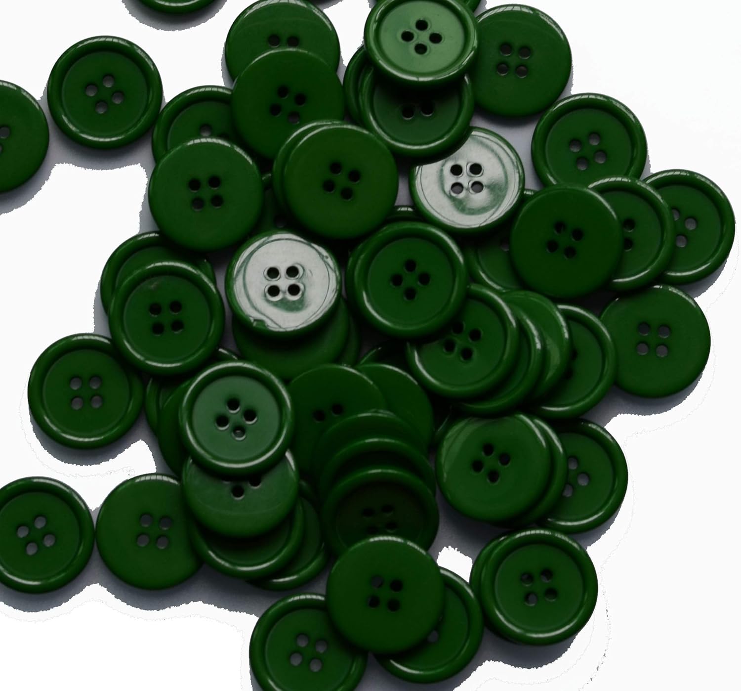 Lyracces 25mm 1 Inch Sewing Fasteners Resin Flatback Buttons Pack of 100 (Green)