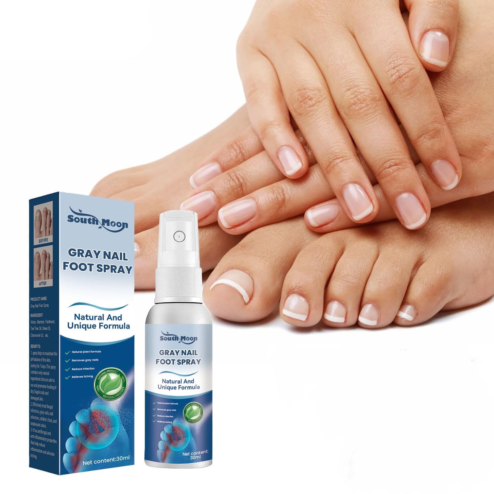 1pcs Athletes Foot Spray, Natural Ingredients Athletes Foot Treatment, Fast & Effectively Relief Inflamed and Feet Itchy Fungi Spray