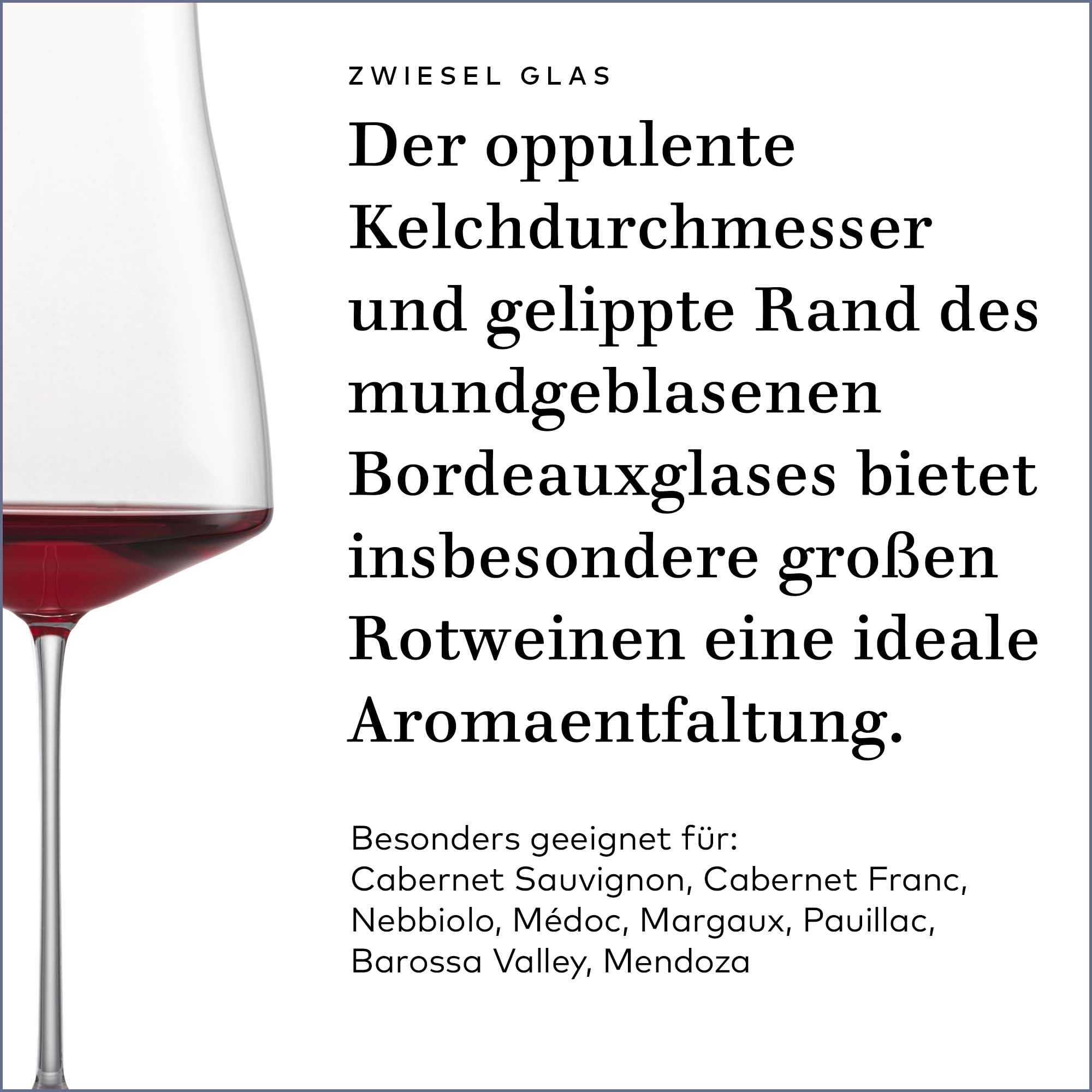 Zwiesel Glas Bordeaux Rotweinglas The Moment (2 Stk) | in Handarbeit mundgeblasene Bordeauxgläser, elegante Tritan®-Kristallgläser für Rotwein